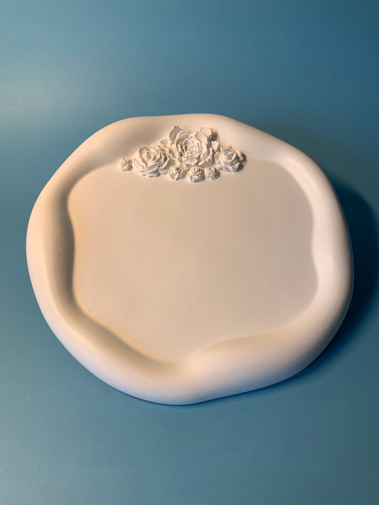 Cloud Tray with Ceramic Flowers